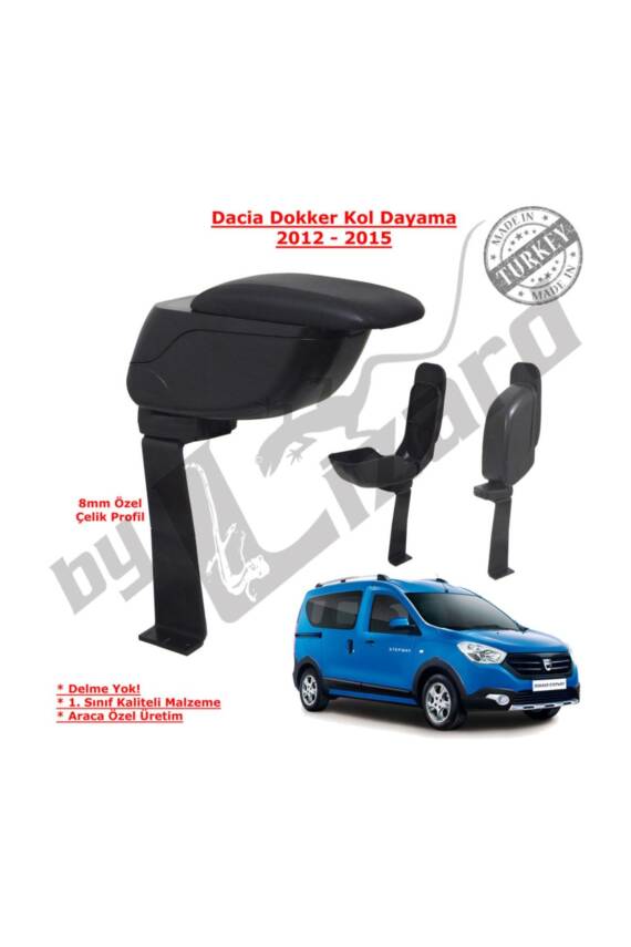 Dacia Dokker Delmesiz Çelik Ayaklı Sürgülü Kolçak Siyah - 1