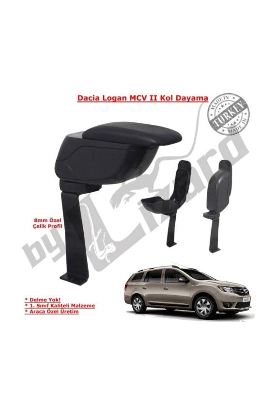 Dacia Logan Mcv 2 Delmesiz Çelik Ayaklı Kolçak Siyah - 1