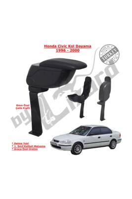 Honda Civic Vı 1996-2000 Delmesiz Çelik Ayaklı Kolçak Siyah - 1